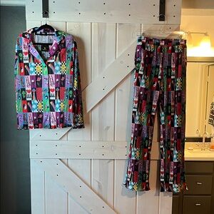 Dressed in LALA Long Sleeve Plissé Set in Be Yourself Patchwork - NWT!